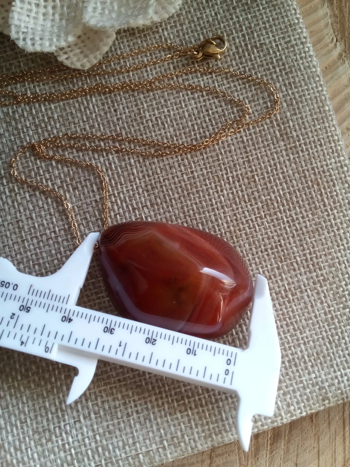 Collier avec une pierre d'agate rouge 100% naturelle – photo 3